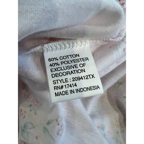 Miss Elaine Pink Floral Cap Sleeve Nightgown Plus Size 2X - Picture 8 of 8